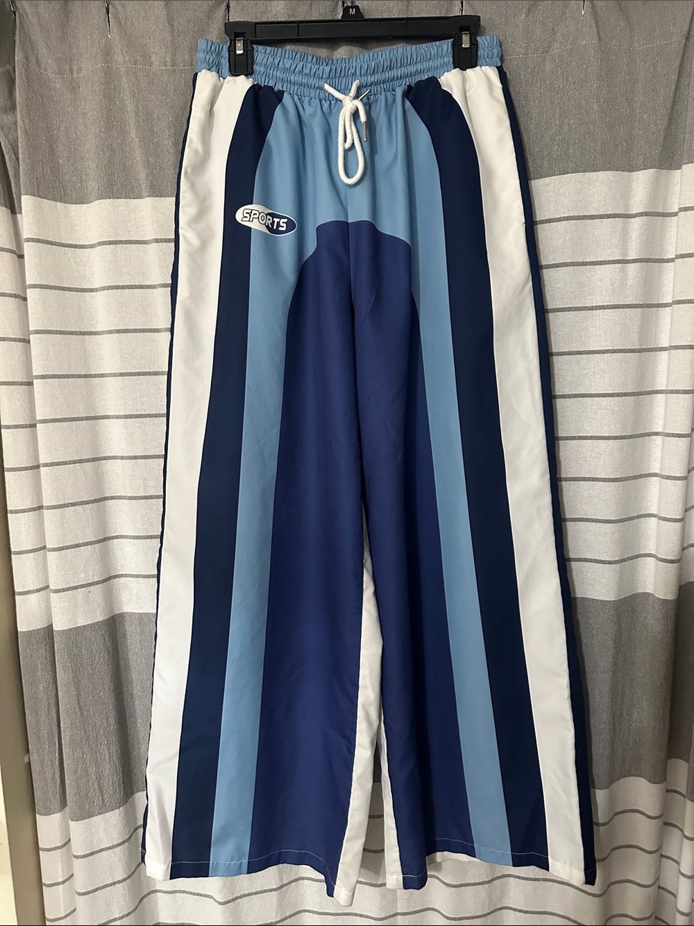 SHEIN Blue Colorblock Wide Leg Pants